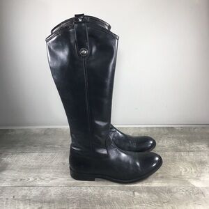 Frye 70412 Melissa Button Inside Zip Leather Riding Biker Womens Boots Size 8.5